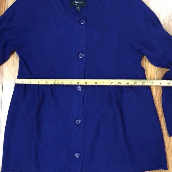 Women’s Aqua purple cashmere cardigan sweater size M - Picture 7 of 9